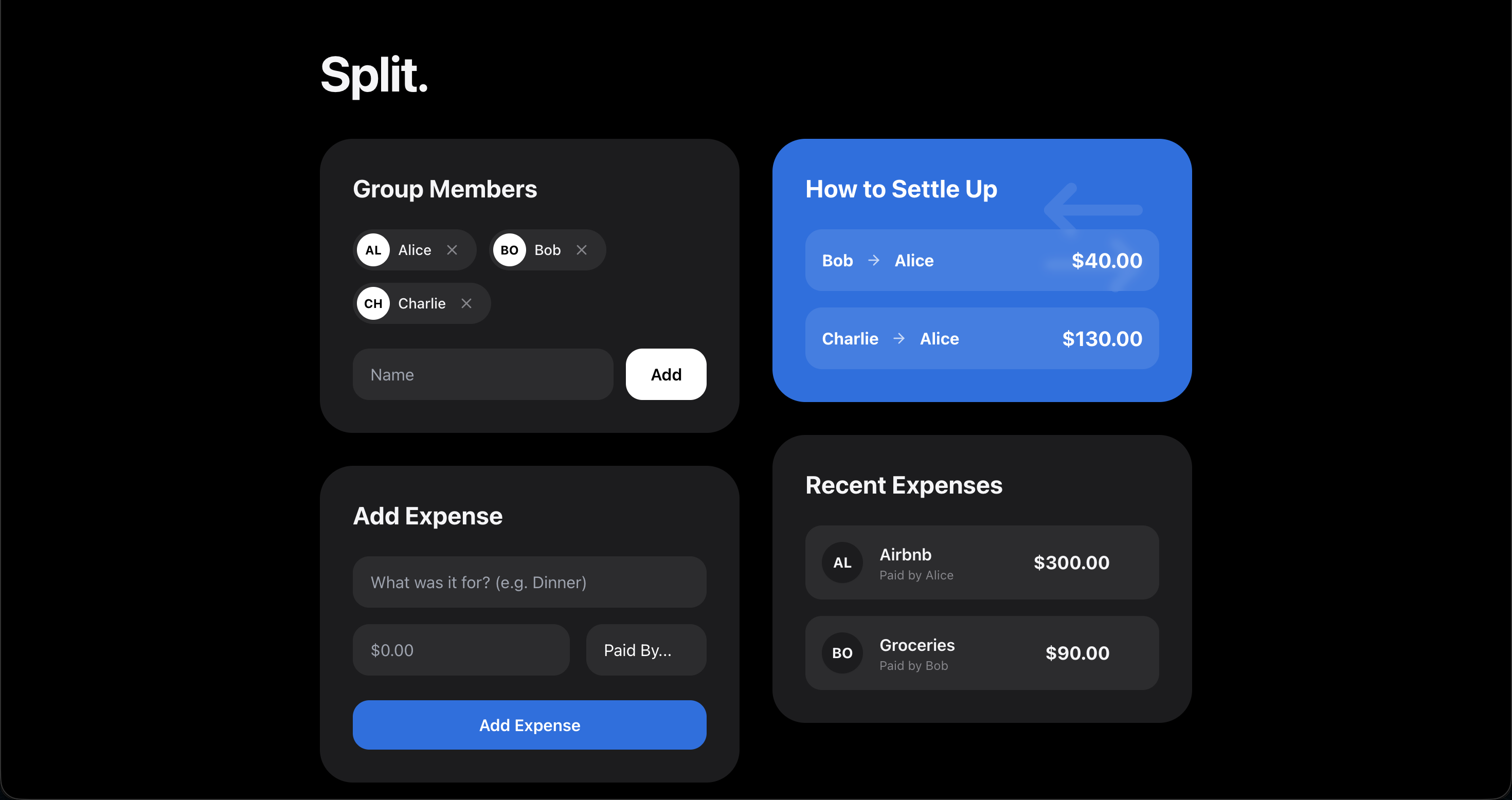 Expense Splitter Preview